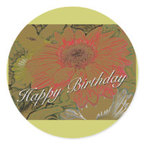 Colourful Daisies Happy Birthday Sticker