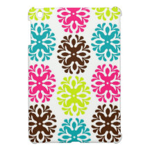 Colourful damask floral girly cute flower pattern