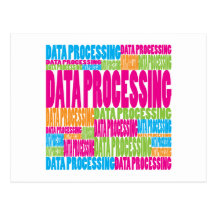 Colourful Data Processing Postcards