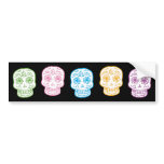 Colourful Day of the Dead Skulls bumper stickers