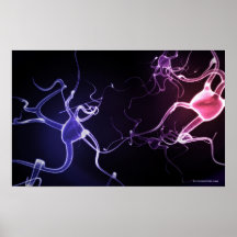 Colourful depiction of neurons print