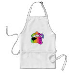 Colourful dog head aprons