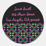 Colourful dots address labels round sticker