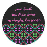 Colourful dots address labels stickers