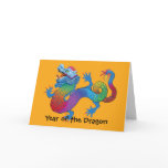 Colourful Dragon on yellow Chinese New Year Card