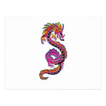 Colourful dragon postcards