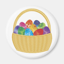 Colourful Easter Eggs in Basket Magnet