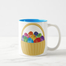 Colourful Easter Eggs in Basket Mug