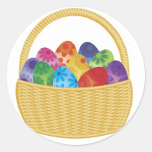 Colourful Easter Eggs in Basket Sticker