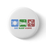 Colourful eat sleep dance buttons
