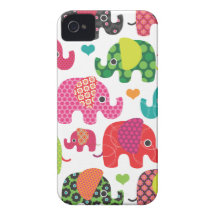 Colourful elephant kids pattern iphone case iPhone 4 covers