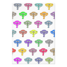 Colourful Elephants Invitations
