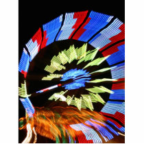 Colourful fair ride design, neon colours on black 