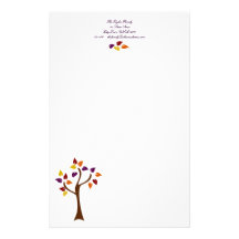 Colourful Fall Tree Personalised Stationery