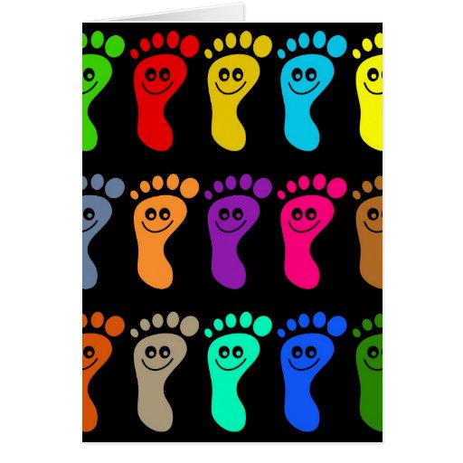 Colourful Feet Greeting Card