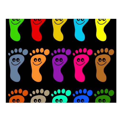 Colourful Feet Post Cards
