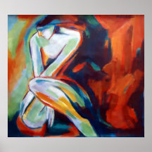 Colourful Fine Art  Prints  - Female Seated Figure