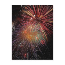 Colourful Fireworks Sparkles Post Card