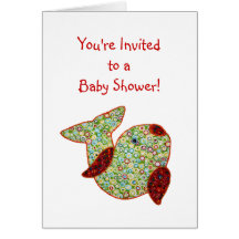 Colourful Fish Bright Baby Shower Invitation Card