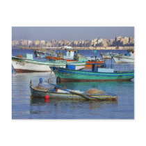 Colourful fishing boats in the Harbour of
