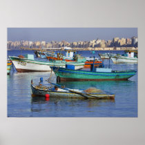 Colourful fishing boats in the Harbour of