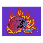 Colourful Flaming Skull Post Cards