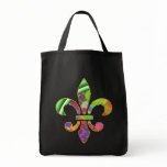 Colourful Fleur De Lis Canvas Women's Tote Bag.