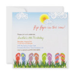 Colourful Flip Flops Fun In The Sun Birthday Invit invitations