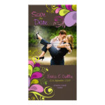 Colourful Floral Leaves Save The Date Photo Card