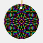 Colourful Floral Pattern Alternate Big Christmas Ornament
