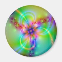 Colourful Flower With Ribbons Magnets
