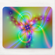 Colourful Flower With Ribbons Mouse Mat