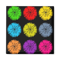 Colourful Flowers magnets
