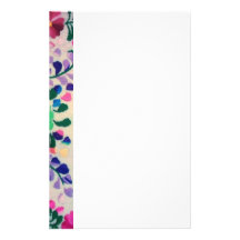 Colourful Flowers Pattern Custom Stationery