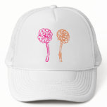 Colourful flowers. Pink and Orange Drawing. Custom hats