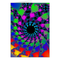 Colourful Fractal Spirals: Greeting Cards