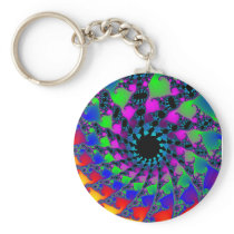 Colourful Fractal Spirals: Key Chain