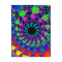 Colourful Fractal Spirals: Post Cards