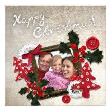 Colourful frame - holiday greeting card announcement