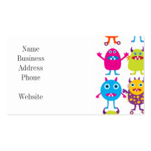 Colourful Funny Monster Party Creatures Bash Business Card