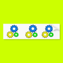 Colourful Gears bumper stickers