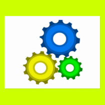 Colourful Gears postcards