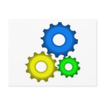 Colourful Gears postcards