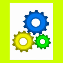 Colourful Gears postcards