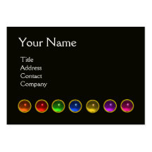 COLOURFUL GEM STONES BLACK  WHITE RED MONOGRAM, BUSINESS CARD