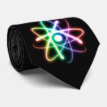 Colourful Glowing Atom - Black Tie
