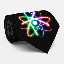 Colourful Glowing Atom - Black Tie