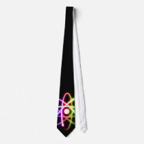 Colourful Glowing Atom - Black Tie