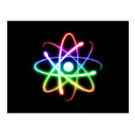 Colourful Glowing Atom - Greetings Postcard