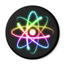 Colourful Glowing Atom - magnet